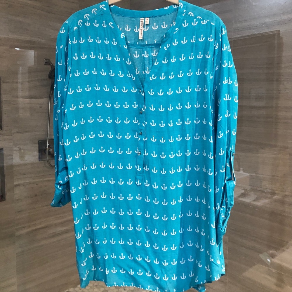 Blue shirt with anchors